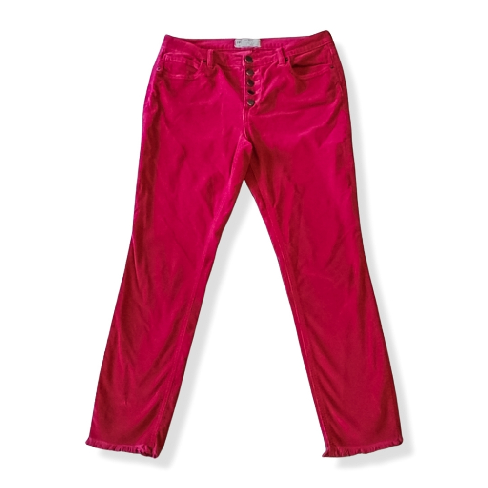 🄵🅁🄴🄴 🄿🄴🄾🄿🄻🄴 Red Corduroy Buttonfly Ankle Jeans.